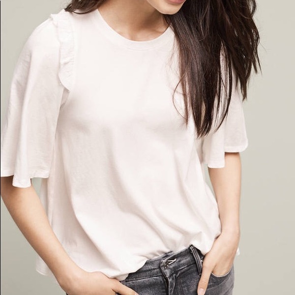 Anthropologie Tops - Eri + Ali ruffle sleeve top. Size M